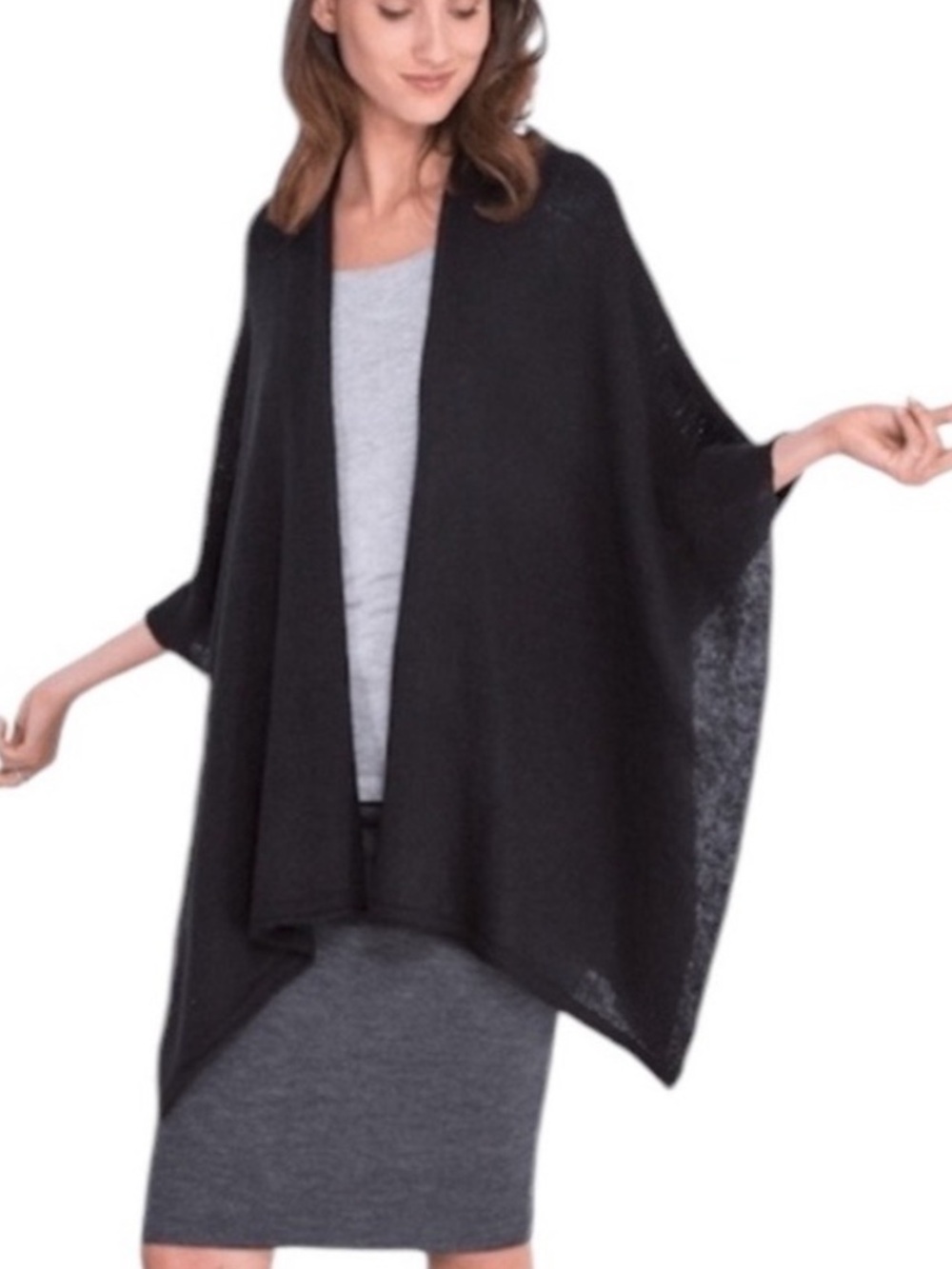 Wooden Ships Mohair Wool Blend Knit Wrap Shawl